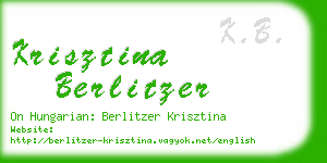 krisztina berlitzer business card